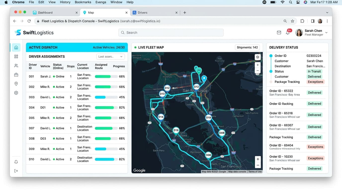 Dolat Fleet — Real-Time Logistics & Dispatch Console